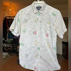 Topman 90’s Geometric Short Sleeve Button-Up